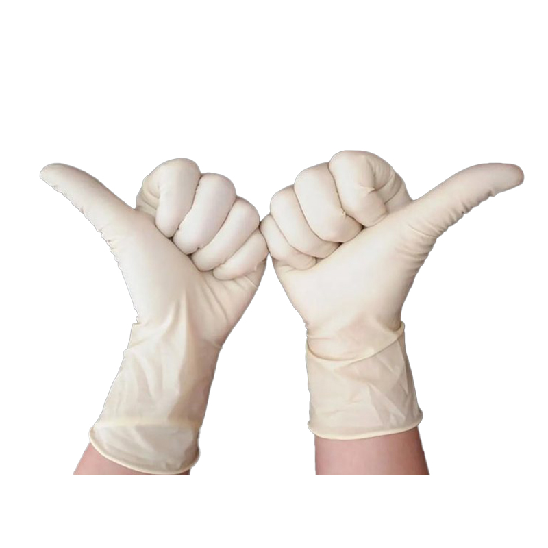 中藍一次性乳膠檢查手套圖片1