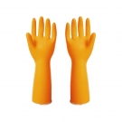 雪蓮20042CR天然乳膠光里卷邊袖口魚(yú)鱗紋氯化處理手套