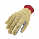 思衛(wèi)爾L106黃色10針?lè)季]貼牛皮掌面阻燃防割手套