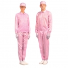 嘉柏利通F-2213粉色翻領(lǐng)拉鏈?zhǔn)椒煮w潔凈服