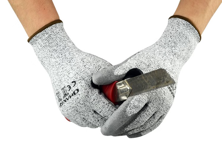 恒輝QPE352虎口加強(qiáng)PU涂層5級(jí)防割手套圖片10