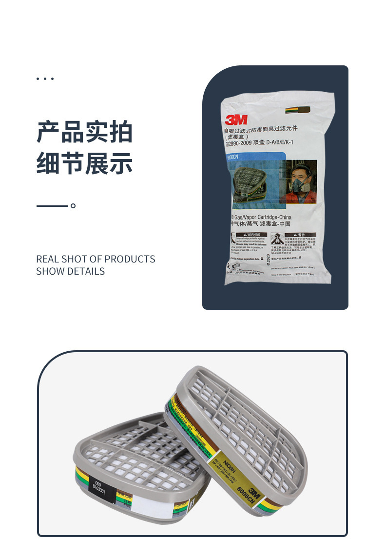 3M6006CN防綜合性有毒氣體濾毒盒圖片5
