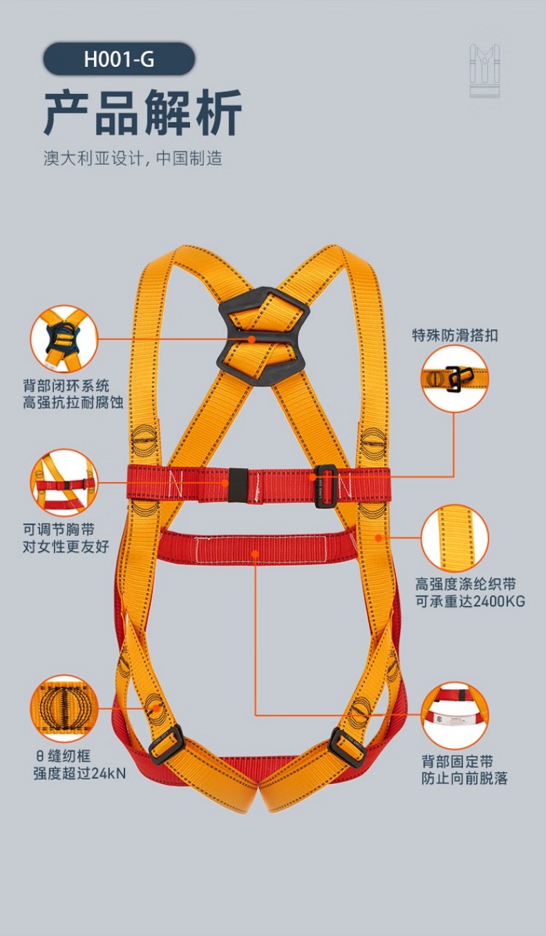 PIP H001-G經(jīng)濟款單掛點全身式安全帶3